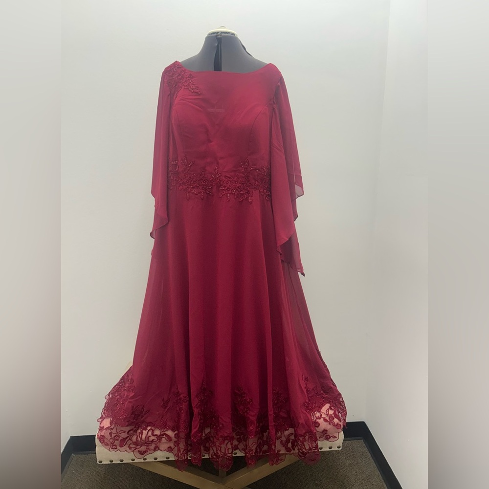JJs House Burgundy Long Sleeve Dress